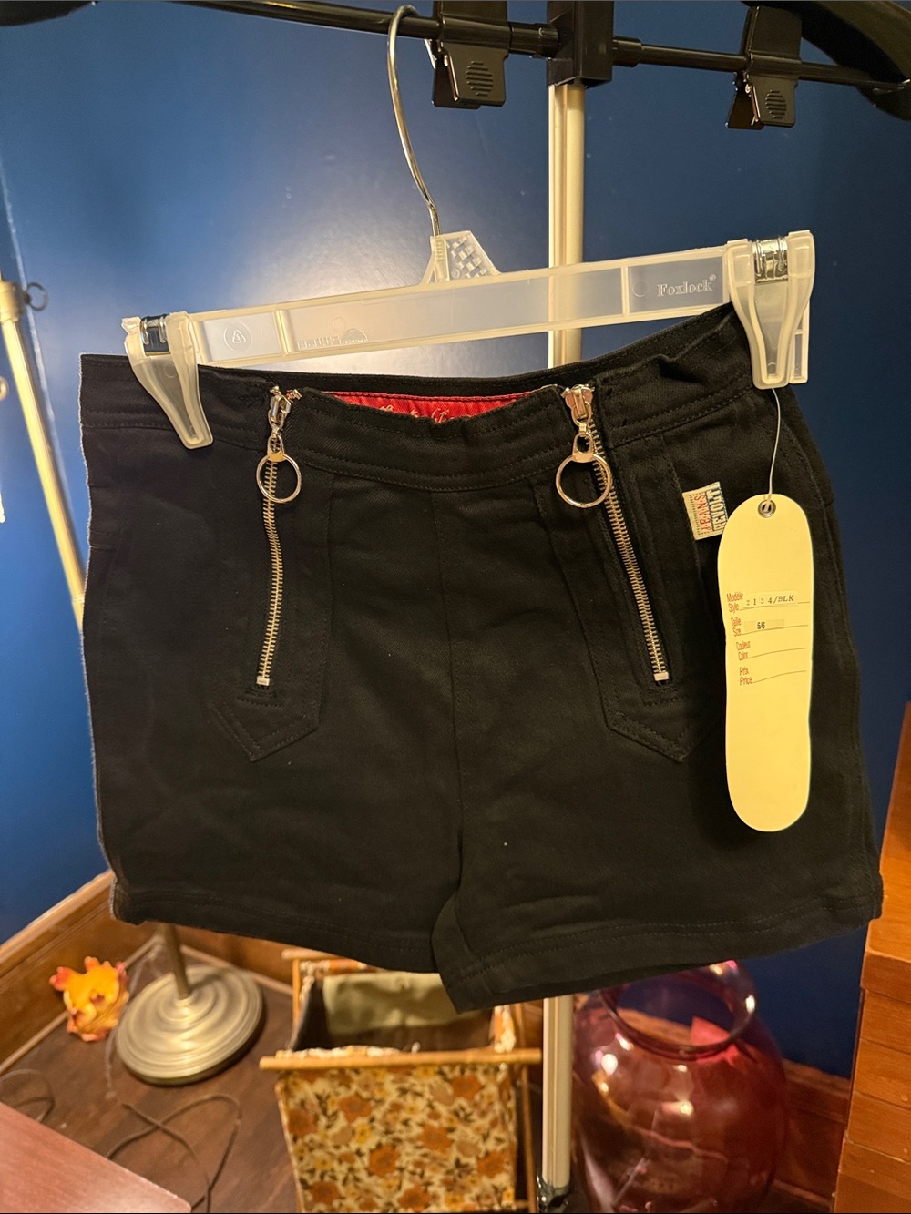Black Women's Zip-Pocket Shorts